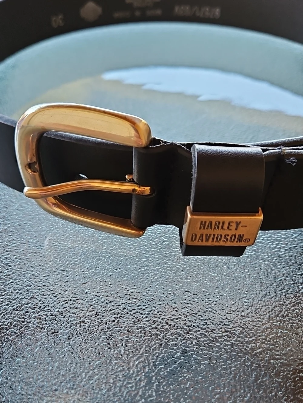 Harley-Davidson Black Belt with Gold Buckle